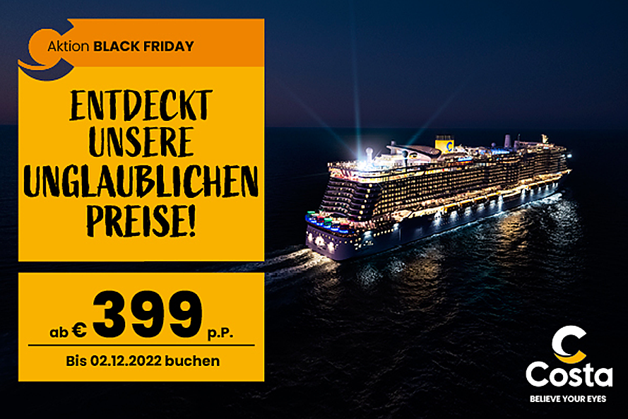 Black Friday Aktion bei Costa Kreuzfahrten TopTop